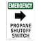 Signmission Safety Sign, OSHA EMERGENCY, 5" Height, Propane Shutoff Switch, Portrait OS-EM-D-35-V-10532 - alternate 1